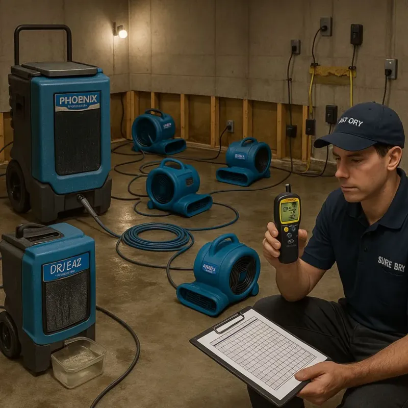 Structural Drying and Dehumidification process in Port Neches, TX